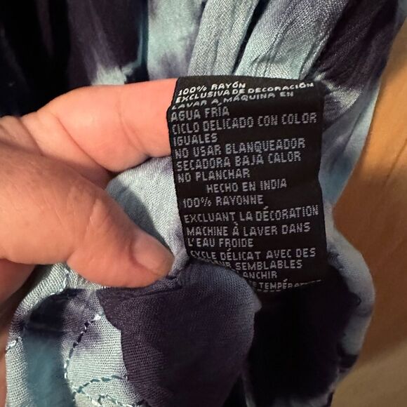 Riviera Sun Blue Black Tie Dye Swing Dress 3X NWT 100% Rayon Boho Flowy Plus Siz - Picture 6 of 6